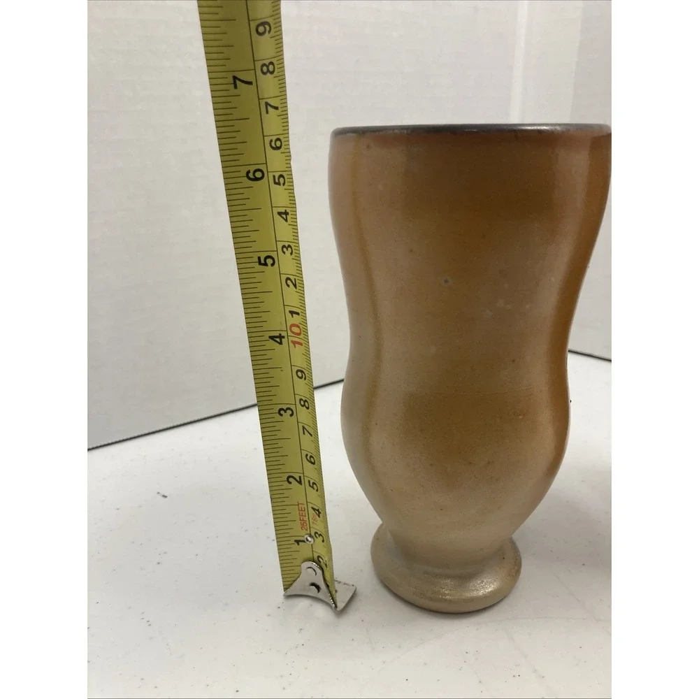Signed Studio Art Pottery Footed Cups‎ Tumblers Wilson Salt Glaze